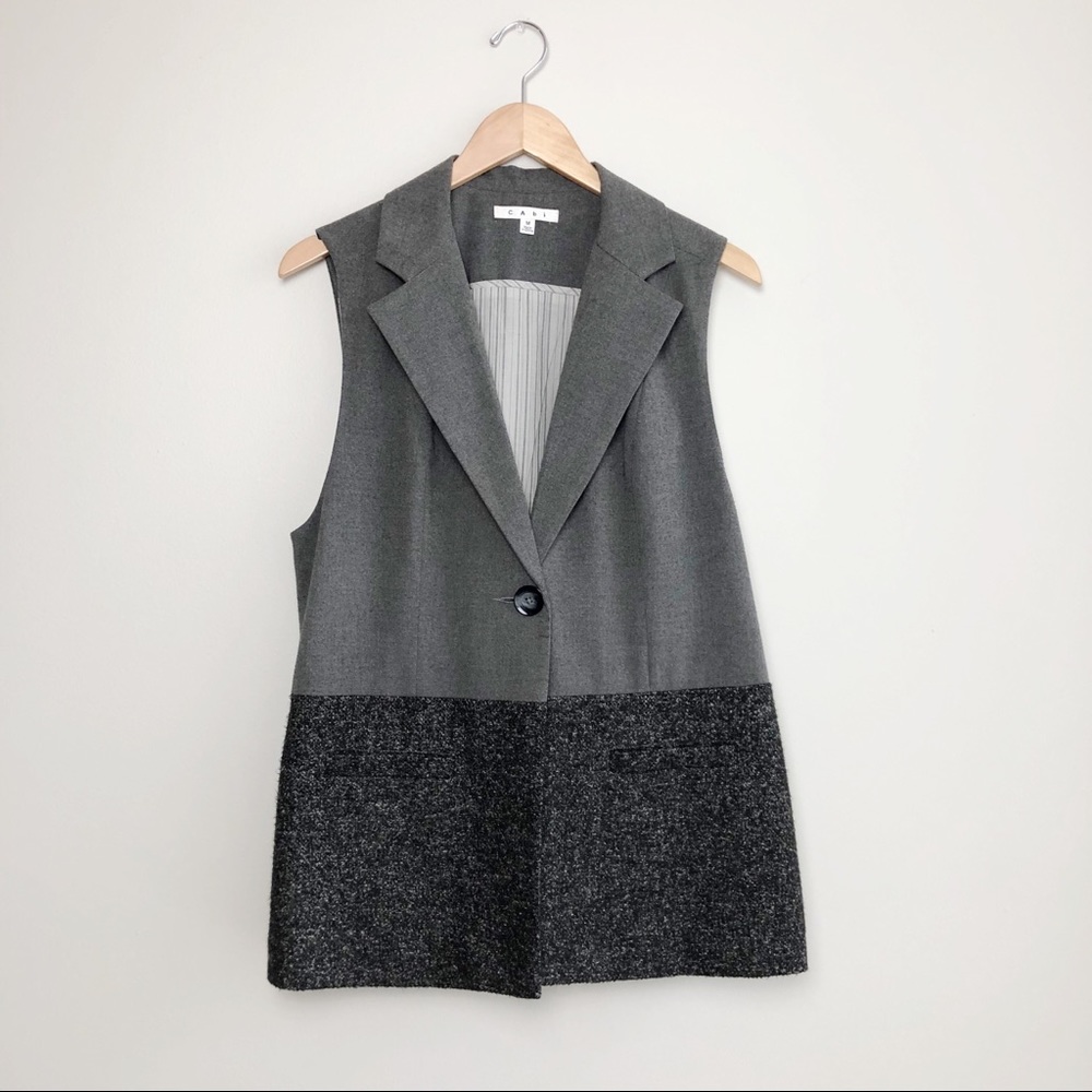Cabi Over the Moon Tweed Vest Grey Size M #518